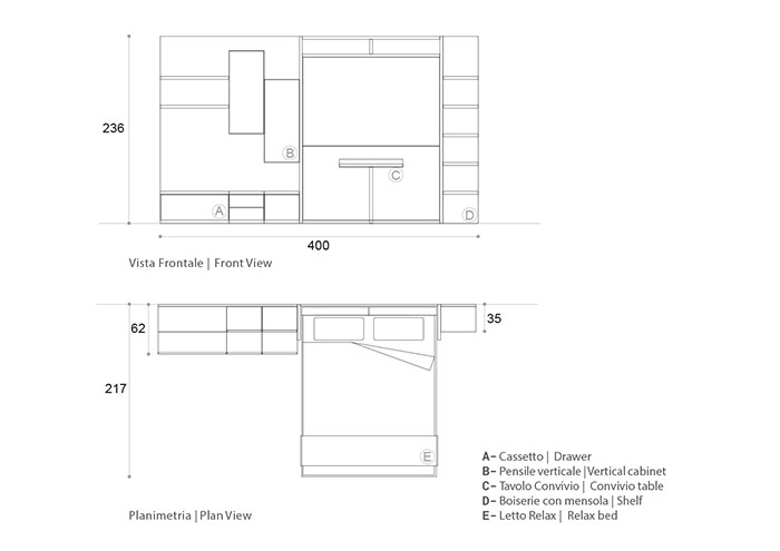 Letto a scomparsa COMPO G03 - Molteni home