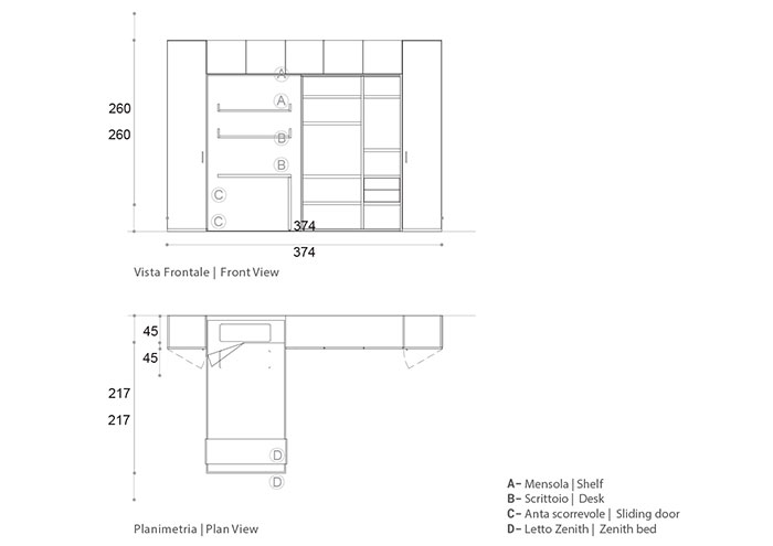 Letto a Scomparsa COMPO G02 - Molteni Home