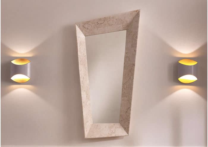 Specchio da parete in pietra fossile Vertical - Stones