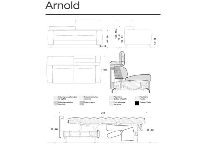 Divano letto schienale regolabile Arnold - Family Bedding